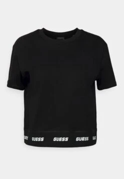 Guess Dorinda Crop Tee - Print T-Shirt - Jet Black -Guess Clothing Sale 304cc0f1bfa2449f9634dc73c0120bd6