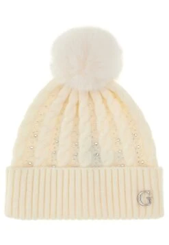 Guess KNITTED BEANIE - Beanie - White