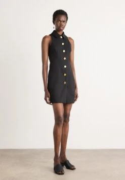 NADA SHIRT COLLAR DRESS - Shirt Dress - Jet Black