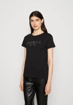 Guess Ss 1981 Easy- Print T-Shirt - Jet Black