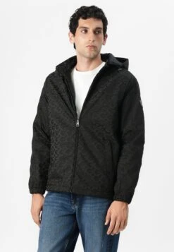 Guess MONOGRAM HOODED JACKET - Light Jacket - Black 9 Guess MONOGRAM HOODED JACKET - Light Jacket - Black -Guess Clothing Sale 31d8a63414ac447ba76fe22c3bb181dc