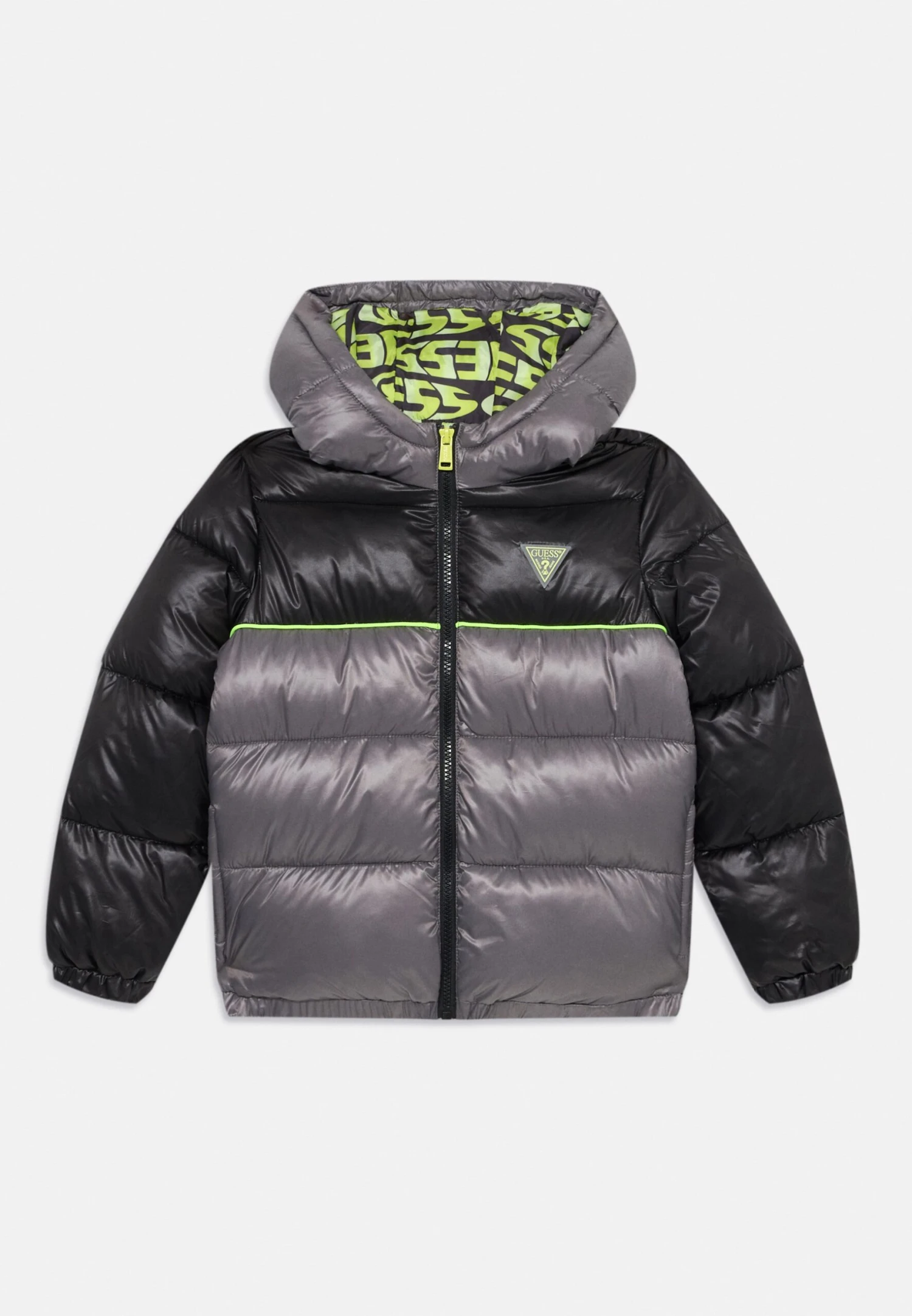 Guess JUNIOR PADDED HOODED JACKET - Winter Jacket - Black/grey 1 Guess JUNIOR PADDED HOODED JACKET - Winter Jacket - Black/grey
