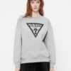 Guess TRIANGLE SWEATSHIRT - Sweatshirt - Light Melange Grey