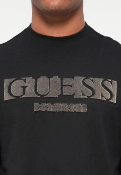 Guess LOGO FLOCK TEE - Long Sleeved Top - Jet Black -Guess Clothing Sale 34d4a6cc0fb94c8f9f477eb45849df1c
