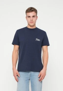Guess SCRIPT LOGO TEE - Print T-shirt - Smart Blue