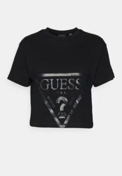 Guess ADELE CROP - Print T-shirt - Jet Black -Guess Clothing Sale 36288290b8a54779a5aa37664d046e5f