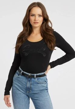 Guess Ls Rn Adelina - Long Sleeved Top - Schwarz