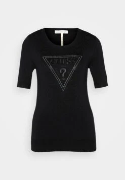 Guess Elora Triangle Logo - Print T-Shirt - Jet Black -Guess Clothing Sale 38d014e4bd6c4c6bb757e40a6a86a1db