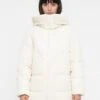 Guess ELEONOR HOODIE PUFFER - Winter Coat - Cream White