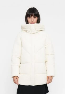 Guess ELEONOR HOODIE PUFFER - Winter Coat - Cream White