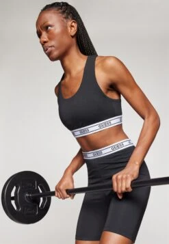 Guess NEW ALINE BRA - Medium Support Sports Bra - Jet Black -Guess Clothing Sale 3e30e657e1164ccdb7c47b60679c4e18