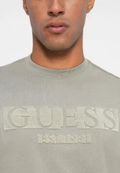 Guess LOGO FLOCK TEE - Long Sleeved Top - Sage Plant -Guess Clothing Sale 3f68d148cd2b44a28075c3579218aba8