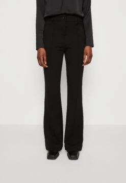 Claire Pintuck Flared Pants - Trousers - Jet Black