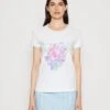 Guess Triangle Bouquet Tee - Print T-Shirt - Pure White