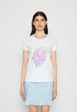 Guess Triangle Bouquet Tee - Print T-Shirt - Pure White