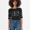 Guess LOWBACK BLING BODYSUIT - Print T-shirt - Jet Black