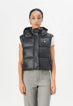 Guess ERNESTINE PADDED VEST - Waistcoat - Jet Black