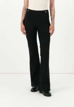 Guess MAELICE BUTTONS FLARE PANT - Trousers - Jet Black