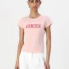 Guess PONY HAIR TEE - Print T-shirt - Pink Pearl