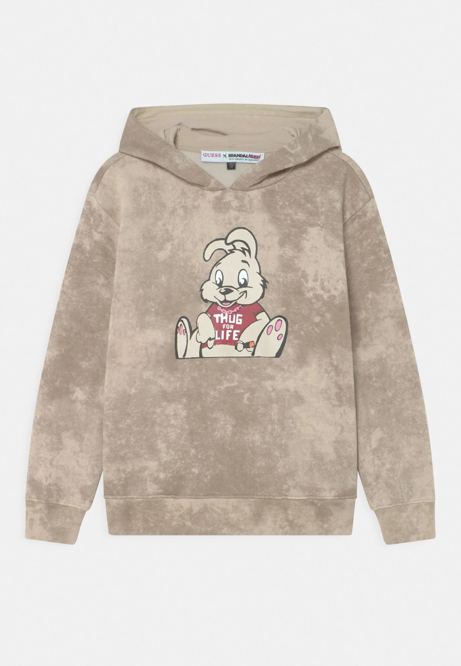 Guess Junior Banksy Os Leon Washed Bunny- Hoodie - Impact Grey 1 Guess Junior Banksy Os Leon Washed Bunny- Hoodie - Impact Grey