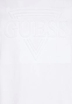 Guess Embossed Tee - Print T-Shirt - White -Guess Clothing Sale 45f69fa1be1740cc988f57a539739118