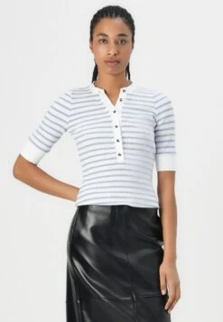 Guess SERAFINO STRIPED - Top - White/nimbus -Guess Clothing Sale 464d5de4a0cd415f90bba675c1054952