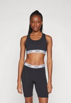 Guess NEW ALINE BRA - Medium Support Sports Bra - Jet Black