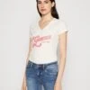 Guess Logo Tee - Print T-Shirt - Cream White