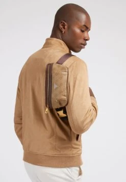 Guess MILANO COMPACT BUM BAG UNISEX - Bum Bag - Beige/brown