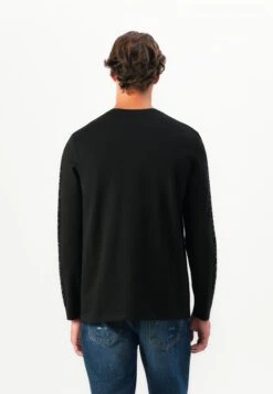 Guess SLEEVES LOGO TEE - Long Sleeved Top - Jet Black -Guess Clothing Sale 4c8e055309fc42d995a34ea58661c6be