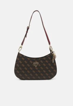 Guess NOELLE TOP ZIP SHOULDER BAG - Handbag - Brown