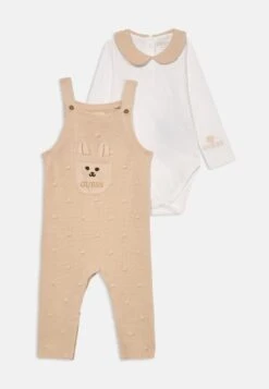 Guess BABY SET OVERALL - Long Sleeved Top - Beige