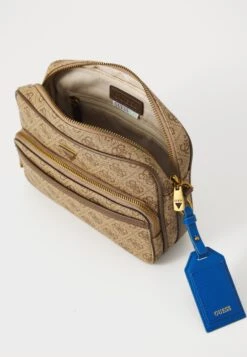 Guess MILANO CROSSBODY DOUBLE ZIP - Cross Body Bag - Beige/brown -Guess Clothing Sale 51e34eb879c34ad3b95d3473a81c6a63