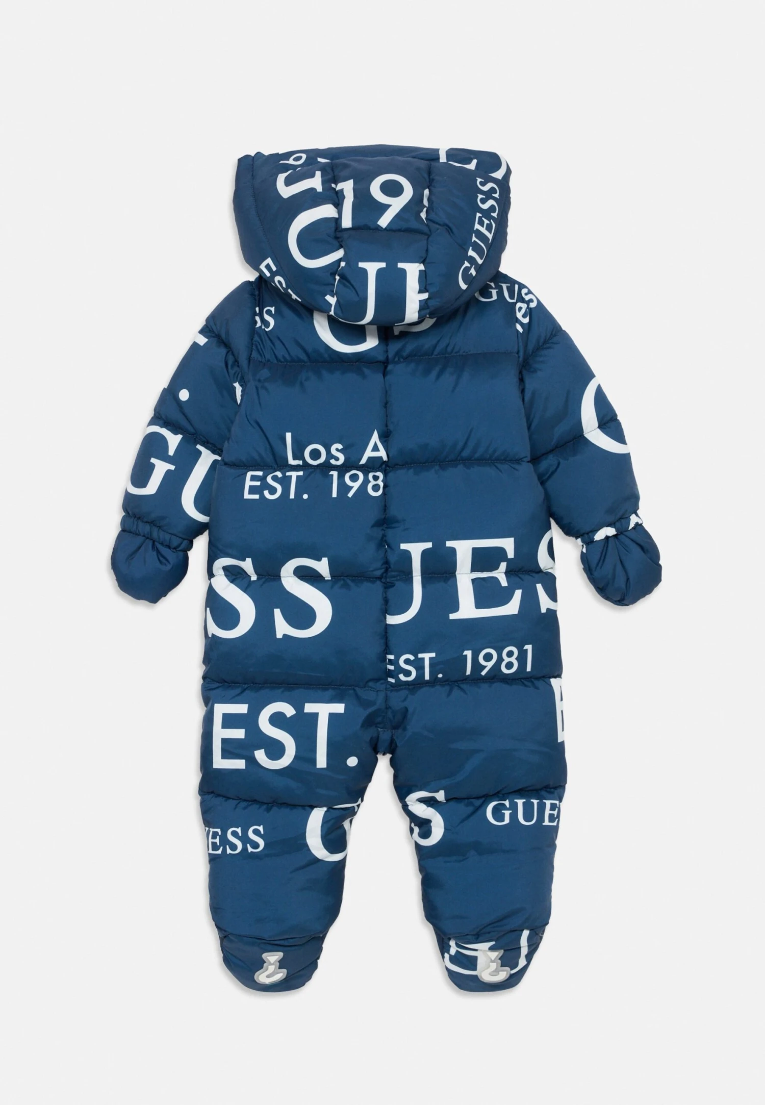 Guess BABY HOODED PADDED OVERALL UNISEX - Snowsuit - Blue 2 Guess BABY HOODED PADDED OVERALL UNISEX - Snowsuit - Blue - Image 2
