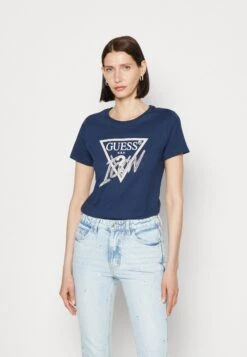 Guess Icon Tee - Print T-Shirt - Blackened Blue