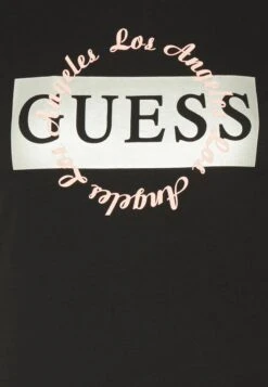Guess Ss Cn Round Logo - Print T-Shirt - Jet Black -Guess Clothing Sale 5587ccfcbcbc4772b74f34af2f1a220a