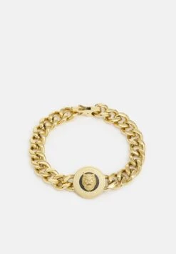 Guess Lion Coin Unisex - Bracelet - Yellow Gold-Coloured/Black