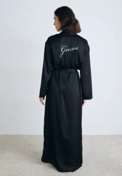 Guess STRASS LOGO LONG KIMONO - Dressing Gown - Jet Black