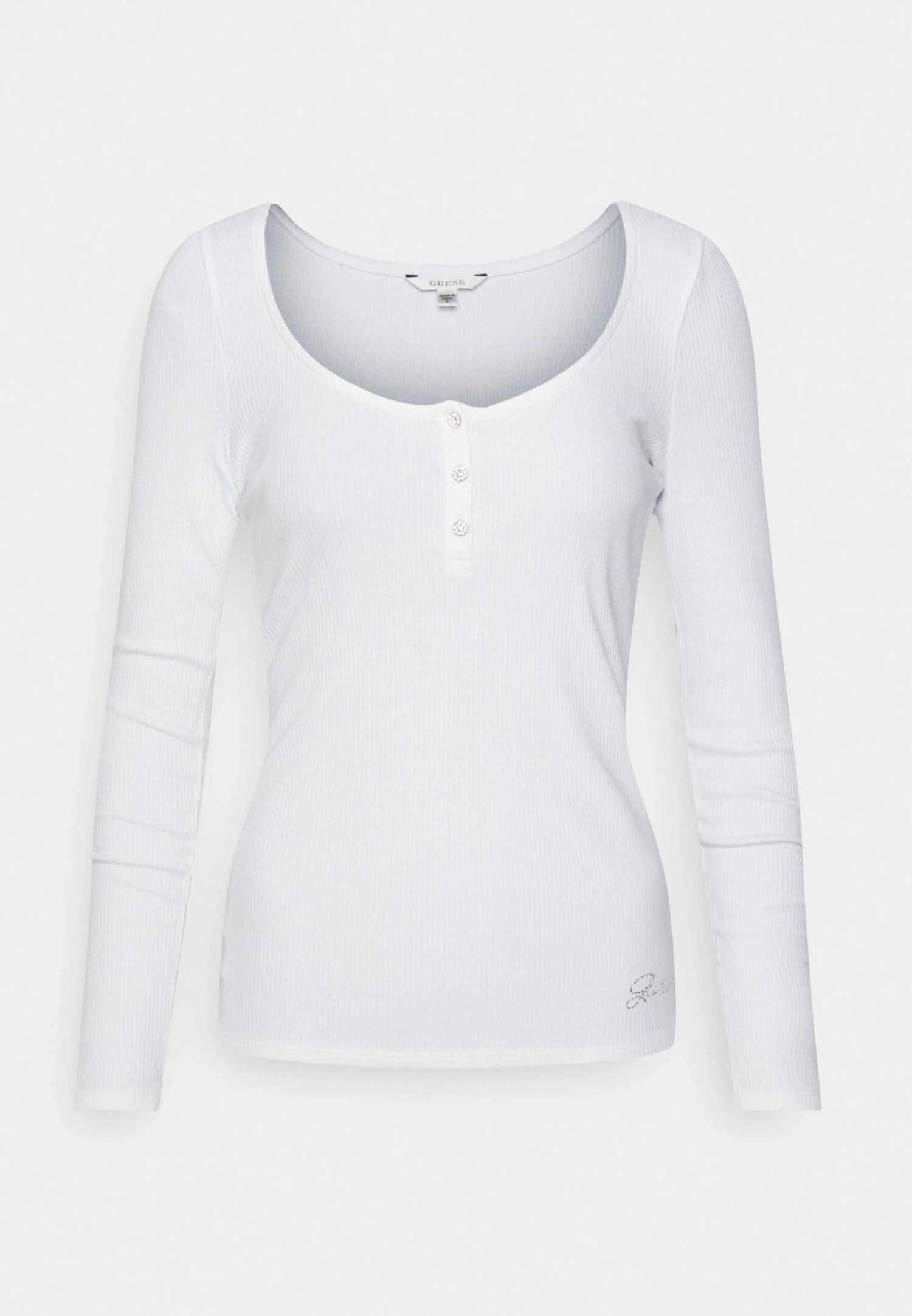 Guess Karlee Henley- Long Sleeved Top - Pure White 1 Guess Karlee Henley- Long Sleeved Top - Pure White