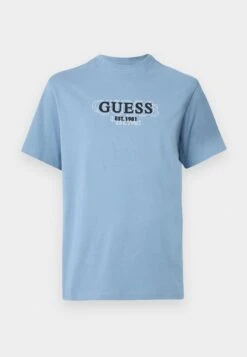 Guess SMALL LOGO TEE - Print T-shirt - Smart Blue -Guess Clothing Sale 58ca9ca8f6344a2781635aed0db2bd68 2