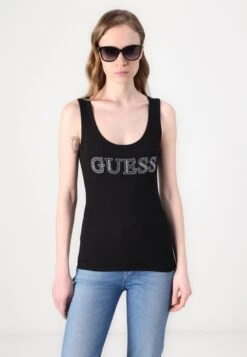 Guess EMBELLISHED LOGO TANK - Top - Jet Black -Guess Clothing Sale 58cbe82b02d547c7a4f6c8f9830b49a1