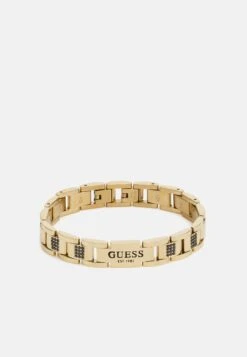 Guess FLAT CHAIN UNISEX - Bracelet - Yellow Gold-coloured/black