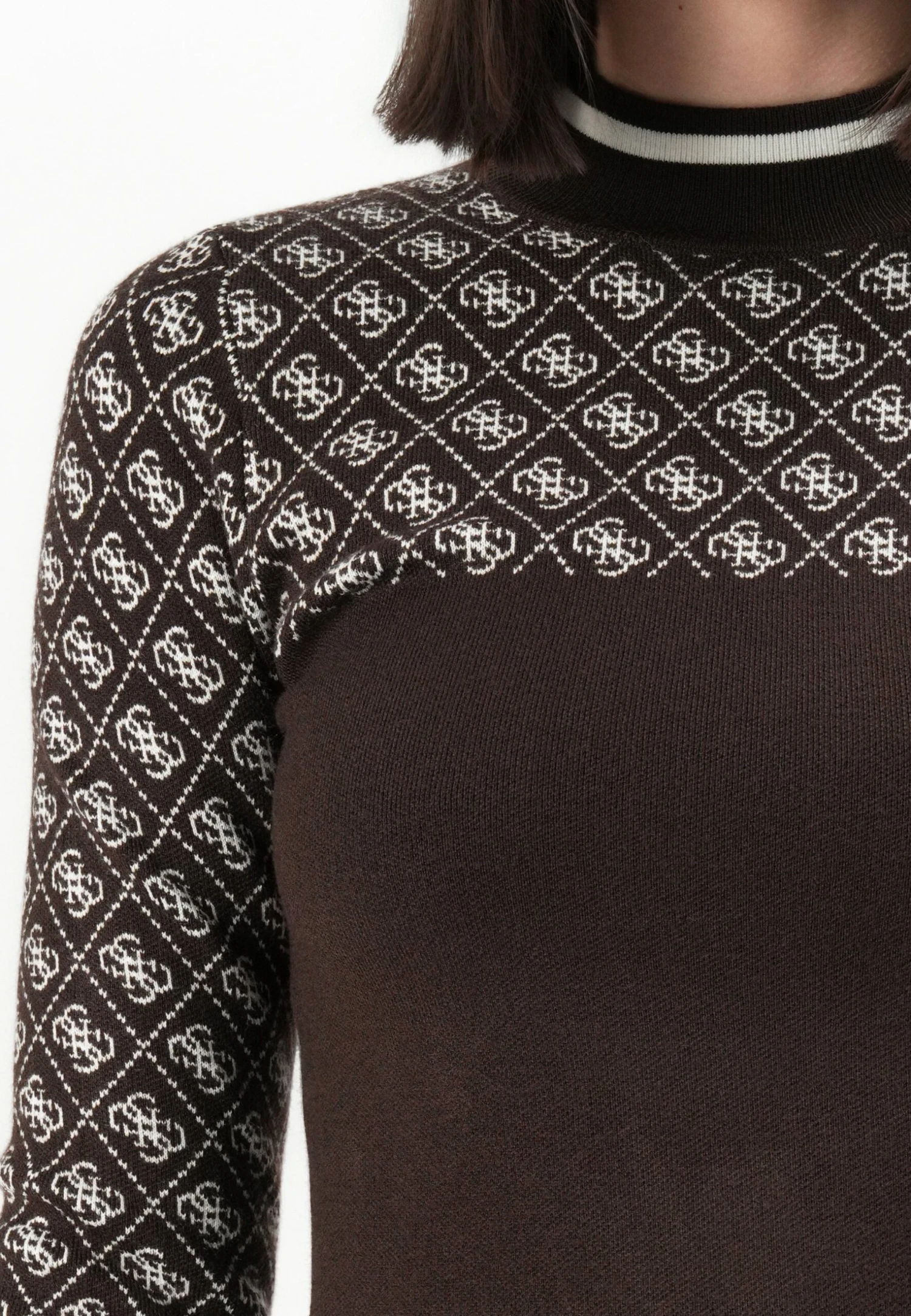 Guess MOCK NECK AUBREY - Jumper - Brown/cream 6 Guess MOCK NECK AUBREY - Jumper - Brown/cream - Image 6