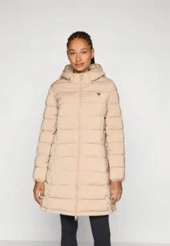 Guess NEW ALETA LONG PUFFER JACKET - Winter Coat - Travertine Sand