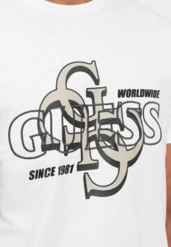 Guess DROP SHADOW TEE - Print T-shirt - Pure White -Guess Clothing Sale 5b51e50e04c8444eb8c7e60f96438a33