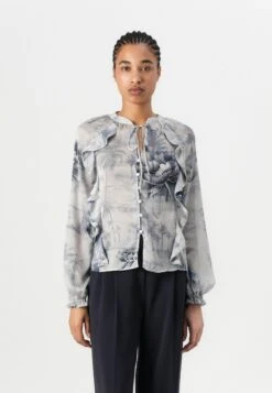 Guess NEW JOSETTE - Button-down Blouse - Indigo Tropical