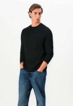 Guess SLEEVES LOGO TEE - Long Sleeved Top - Jet Black -Guess Clothing Sale 5e8b43ea77e542489e4f37917caca890