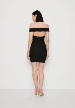 Dahlia Off Shoulder Dress - Cocktail Dress / Party Dress - Jet Black -Guess Clothing Sale 62ab9835e04f4a9484cd5bc1e4fb489a