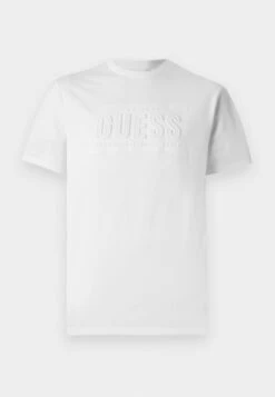 Guess EMBOSSED LOGO TEE - Print T-shirt - Pure White -Guess Clothing Sale 6310c91f3858462cbbfc85804002b3c4
