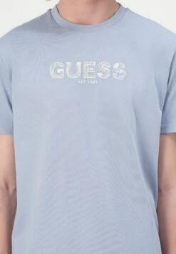 Guess EMBROIDERY LOGO - Print T-shirt - Nimbus Blue -Guess Clothing Sale 654a16f229c74ad79f21214bae472e4f